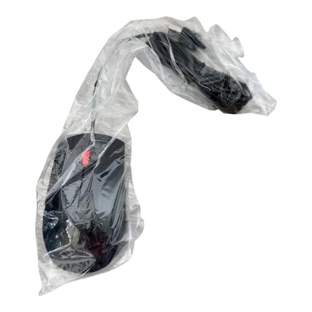 NWT Lenovo Black Red Wired Optical Standard Computer Mouse